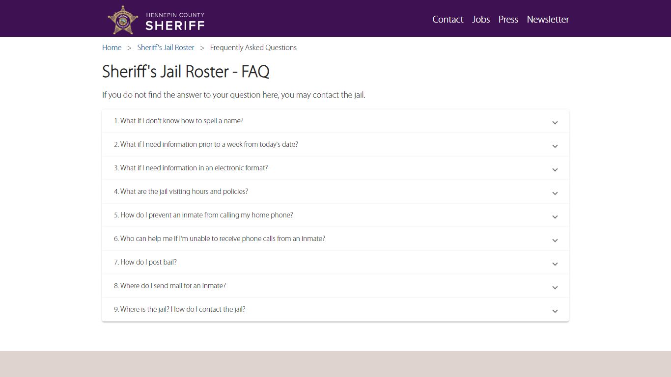 Jail Roster | Hennepin County